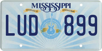 MS license plate LUD899
