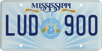 MS license plate LUD900