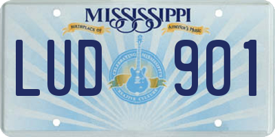 MS license plate LUD901
