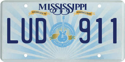 MS license plate LUD911