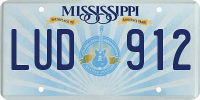 MS license plate LUD912