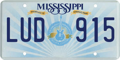 MS license plate LUD915