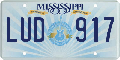 MS license plate LUD917
