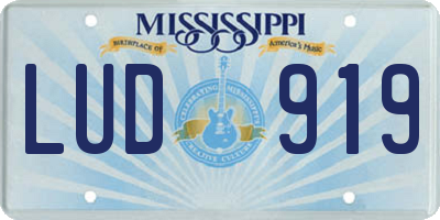 MS license plate LUD919