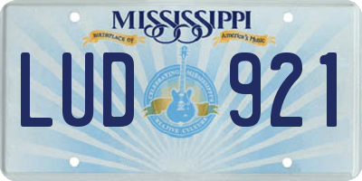 MS license plate LUD921