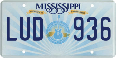 MS license plate LUD936