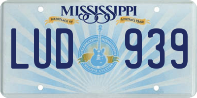 MS license plate LUD939