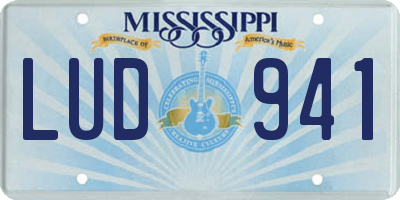 MS license plate LUD941