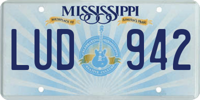 MS license plate LUD942