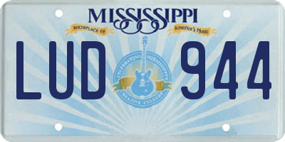 MS license plate LUD944