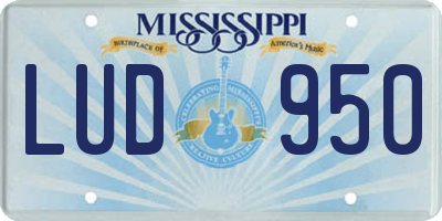 MS license plate LUD950
