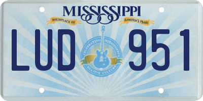 MS license plate LUD951