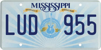 MS license plate LUD955