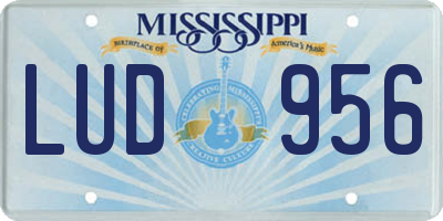 MS license plate LUD956