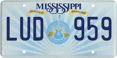 MS license plate LUD959
