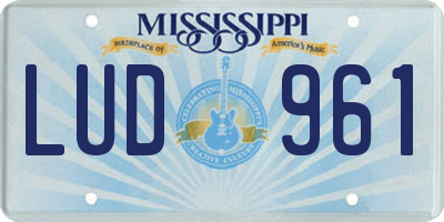 MS license plate LUD961