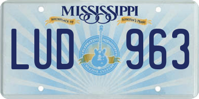 MS license plate LUD963