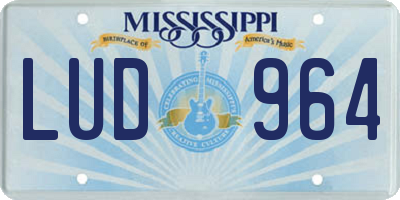 MS license plate LUD964