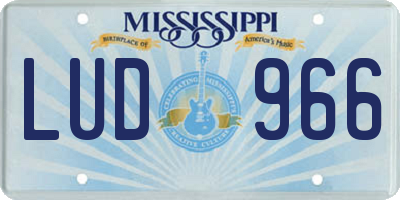 MS license plate LUD966