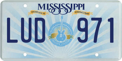 MS license plate LUD971