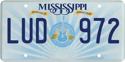 MS license plate LUD972