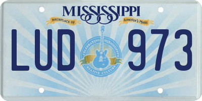 MS license plate LUD973