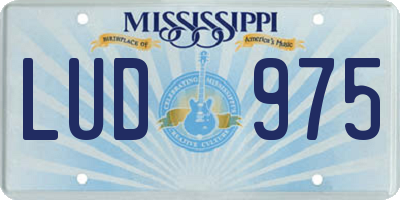 MS license plate LUD975