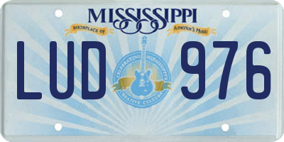 MS license plate LUD976