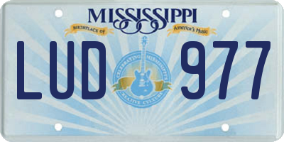 MS license plate LUD977