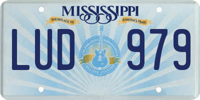 MS license plate LUD979