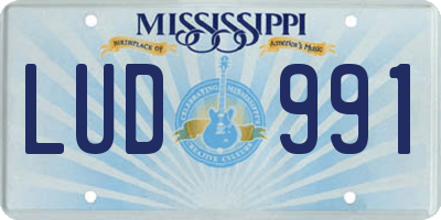 MS license plate LUD991