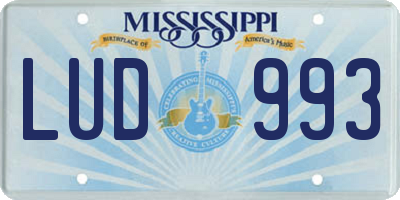 MS license plate LUD993