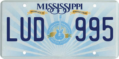 MS license plate LUD995