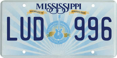 MS license plate LUD996