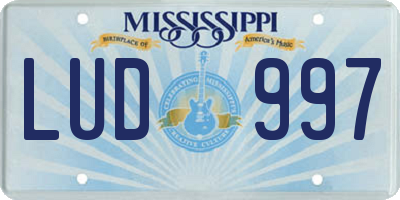 MS license plate LUD997