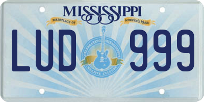 MS license plate LUD999