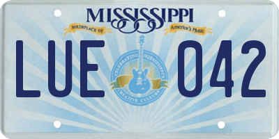 MS license plate LUE042