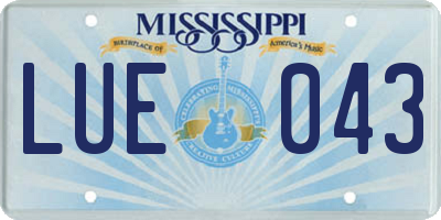 MS license plate LUE043