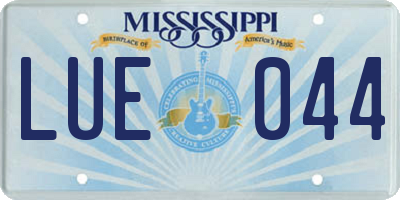 MS license plate LUE044