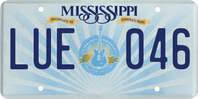 MS license plate LUE046