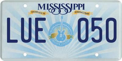 MS license plate LUE050