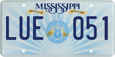 MS license plate LUE051