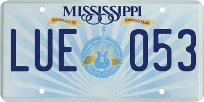 MS license plate LUE053