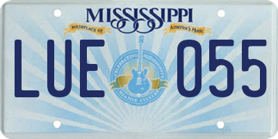 MS license plate LUE055