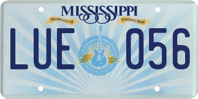 MS license plate LUE056