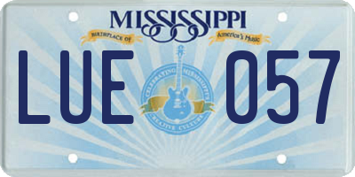 MS license plate LUE057