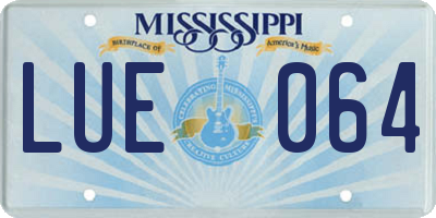 MS license plate LUE064