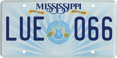 MS license plate LUE066