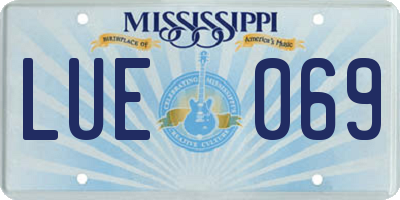 MS license plate LUE069