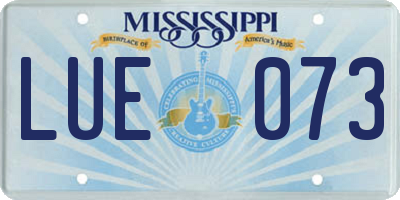MS license plate LUE073